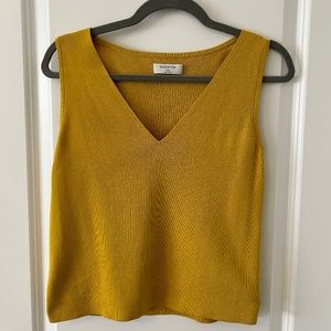 Aritzia Babaton Yellow Knit Top